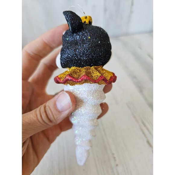 Dept 56 dog spiral icicle ornament glitter puppy bulldog jester Xmas tree - Picture 3 of 9